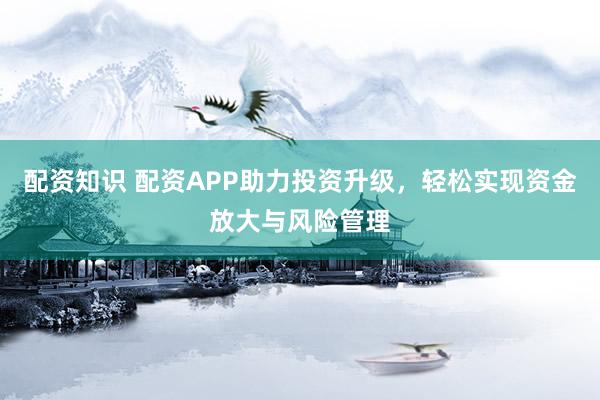 配資知識(shí) 配資APP助力投資升級，輕松實(shí)現(xiàn)資金放大與風(fēng)險(xiǎn)管理