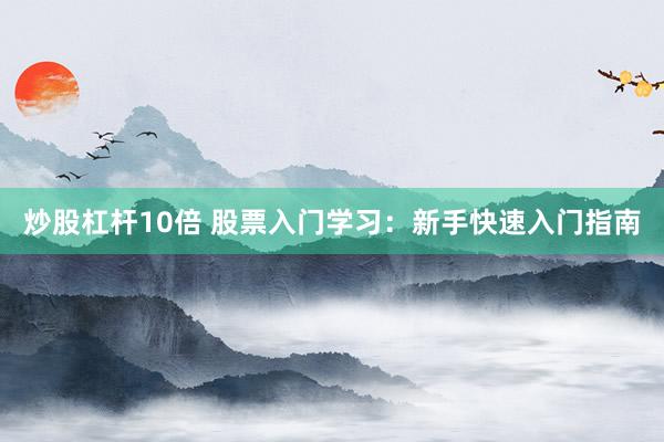 炒股杠桿10倍 股票入門學習：新手快速入門指南