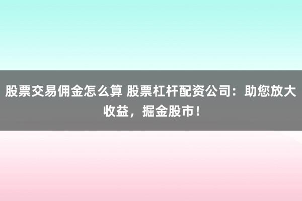 股票交易傭金怎么算 股票杠桿配資公司：助您放大收益，掘金股市！